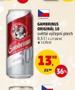 GAMBRINUS ORIGINÁL 10 světlé výčepní plech