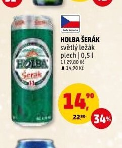 HOLBA ŠERÁK světlý ležák plech