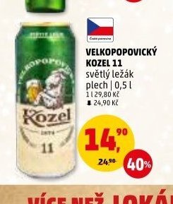 VELKOPOPOVICKÝ KOZEL 11 světlý ležák plech