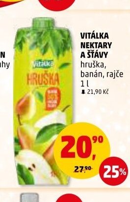 Vitálka nektary a šťávy