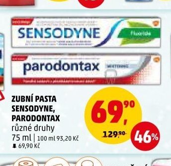 ZUBNÍ PASTA SENSODYNE, PARODONTAX