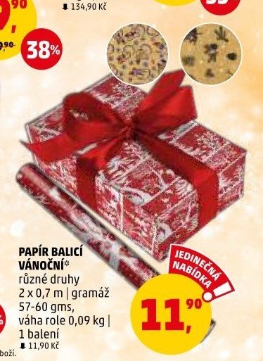 PAPÍR BALICÍ VÁNOČNÍ