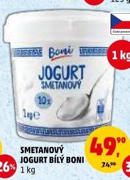 Bílý jogurt smetanový Boni