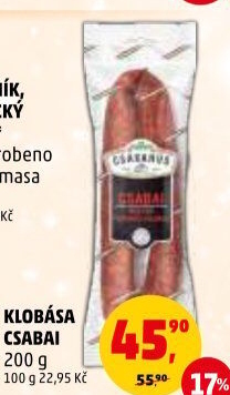 Čabajská klobása Csabai Csabahús