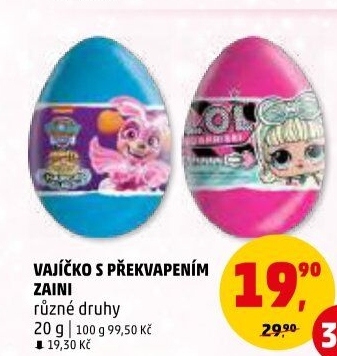 Čokoládové vajíčko s překvapením Zaini