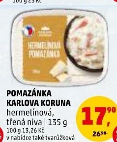 Hermelínová pomazánka Karlova Koruna