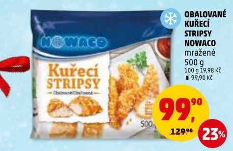 Kuřecí stripsy mražené Nowaco