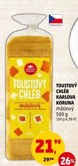 Toustový chléb Karlova Koruna