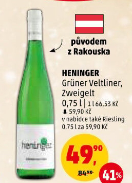 Víno Grüner Veltliner Heninger
