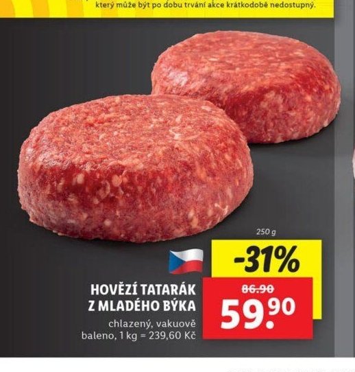 Hovězí tatarák z mladého býka