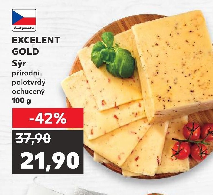 EXCELENT GOLD Sýr přírodní polotvrdý ochucený 100 g