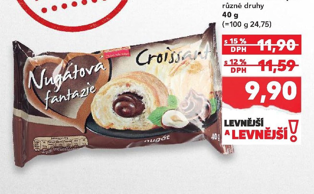 PÉCÉ Croissant s náplní různé druhy