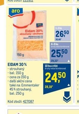 EIDAM 30% strouhaný