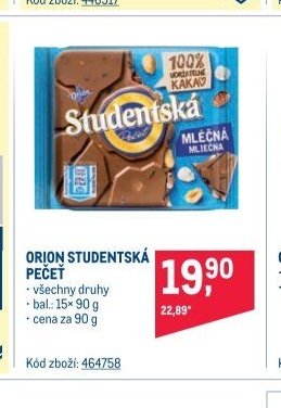 ORION STUDENTSKÁ PEČEŤ