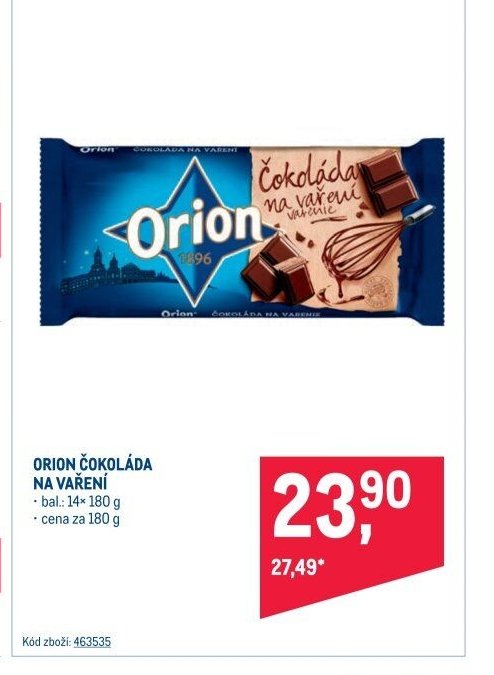 ORION ČOKOLÁDA NA VAŘENÍ