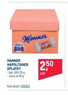 MANNER NAPOLITANER OPLATKY