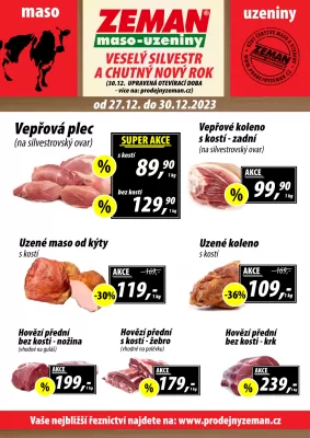 akční leták ZEMAN maso - uzeniny 27.12.2023-30.12.2023