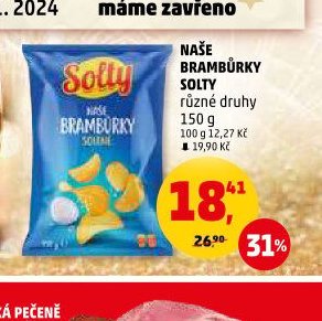 NAŠE BRAMBŮRKY SOLTY různé druhy 150 g