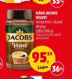 KÁVA JACOBS VELVET instantní, různé druhy 180/200 g