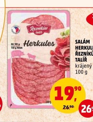 SALÁM HERKULES ŘEZNÍKŮV TALÍŘ krájený, 100 g
