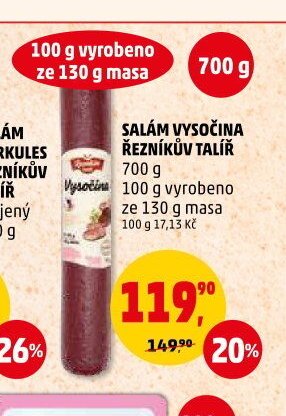 SALÁM VYSOČINA ŘEZNÍKŮV TALÍŘ 700 g