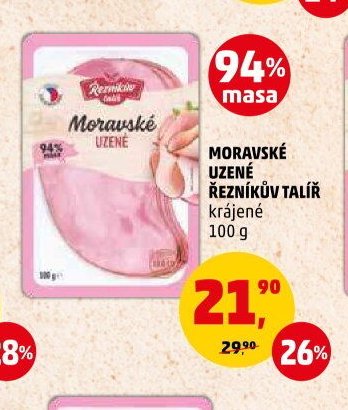 MORAVSKÉ UZENÉ ŘEZNÍKŮV TALÍŘ krájené 100 g