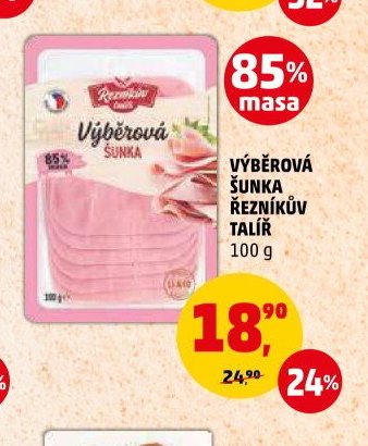 VÝBĚROVÁ ŠUNKA ŘEZNÍKŮV TALÍŘ 100 g