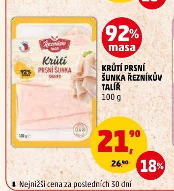 KRŮTÍ PRSNÍ ŠUNKA ŘEZNÍKŮV TALÍŘ 100 g
