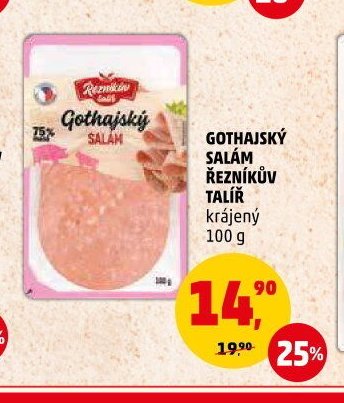 GOTHAJSKÝ SALÁM ŘEZNÍKŮV TALÍŘ krájený 100 g