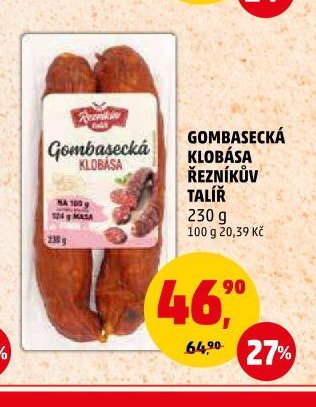 GOMBASECKÁ KLOBÁSA ŘEZNÍKŮV TALÍŘ 230 g