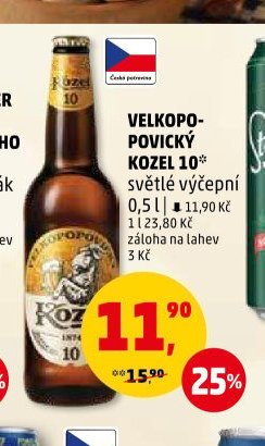 VELKOPOPOVICKÝ KOZEL 10 světlé výčepní 0,5 l