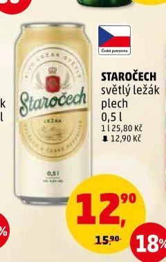 STAROČECH světlý ležák 0,5 l