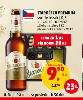 STAROČECH PREMIUM světlý ležák 0,5 l