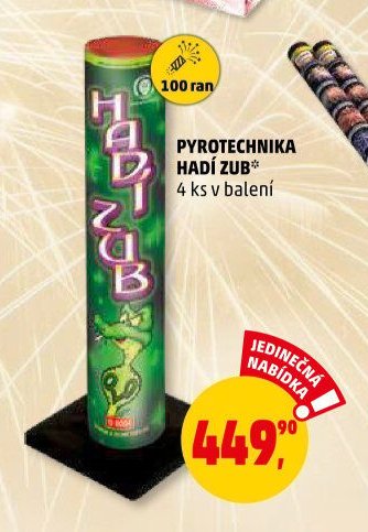 PYROTECHNIKA HADÍ ZUB
