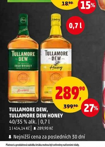 TULLAMORE DEW, TULLAMORE DEW HONEY 40/35 % alk. | 0,7 l