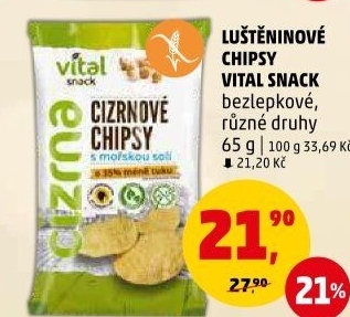 Chipsy bez lepku Vital snack