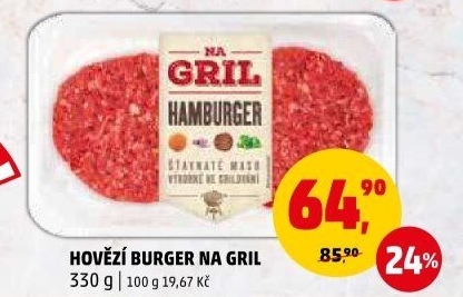 Hovězí burger Na gril Penny