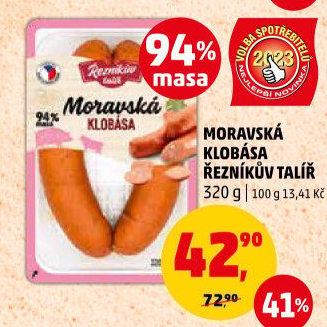 Moravská klobása Řezníkův talíř