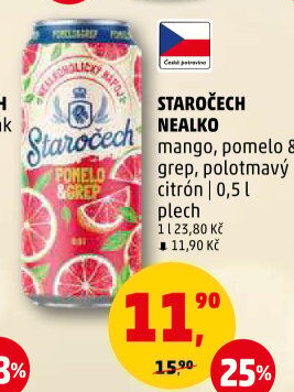 Nealkoholické pivo ochucené Staročech