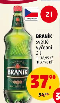 Pivo světlé výčepní 10° Braník