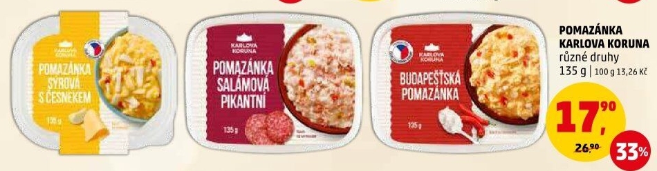 Pomazánky Karlova Koruna