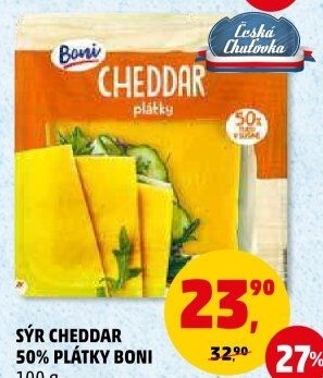 Sýr Cheddar 50% Boni