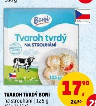 Tvaroh tvrdý na strouhání Boni