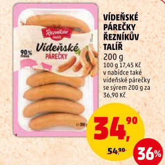 Vídeňské párečky Řezníkův talíř