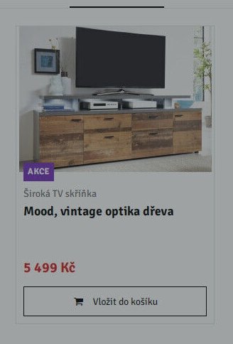 Široká TV skříňka Mood, vintage optika dřeva - ASKO akcniletaky.com