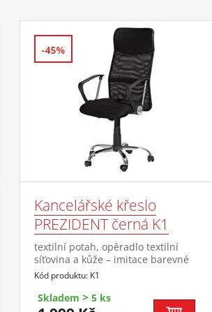 Kancelářské křeslo PREZIDENT černá K1 - IDEA nábytek akcniletaky.com