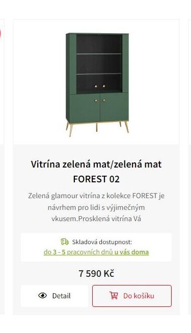 Vitrína zelená mat/zelená mat FOREST 02