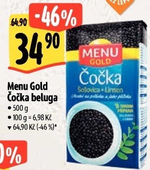 Černá čočka Beluga Menu Gold