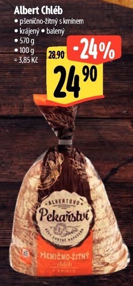 Chléb pšenično-žitný kmínový Albert