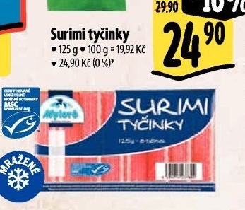 Krabí tyčinky Surimi mražené Mylord